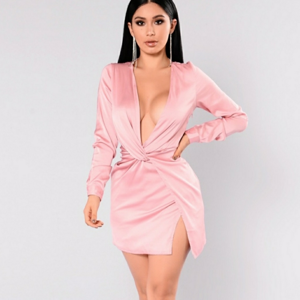 NWOT PINK SATIN DRESS